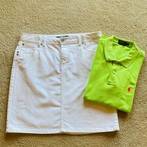 NWOT Roz & Ali White Denim Skirt